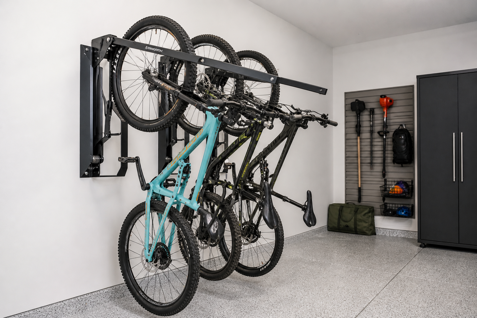 Wall-mounted bike rack system